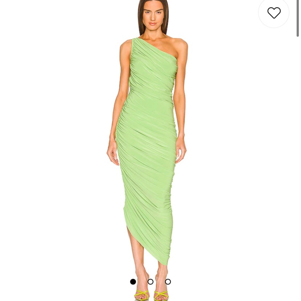 NWT Norma Kamali Diana Gown Dress in Gemini Green | Size XXS